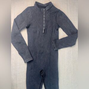 SHEIN Gray Ribbed Long Sleeve Jumpsuit